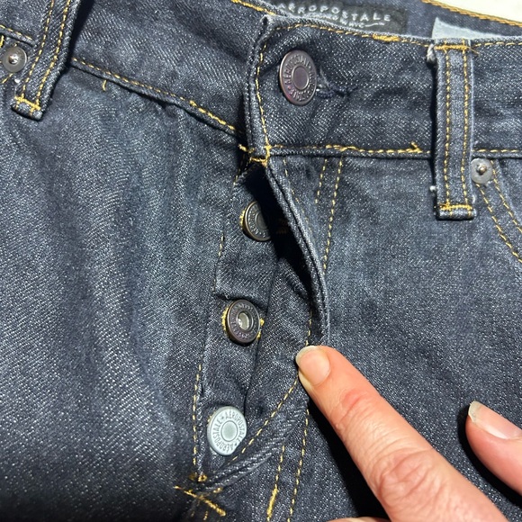 Aeropostale Mens Jeans 33x32 Dark Wash Skinny Fit Straight Mid Rise Stretch - Picture 5 of 8